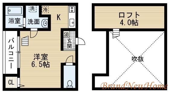 ケイティハイツ(ワンルーム/1階)の間取り写真