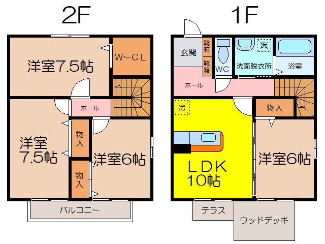 リビングタウン赤松(4LDK/1階)の間取り写真