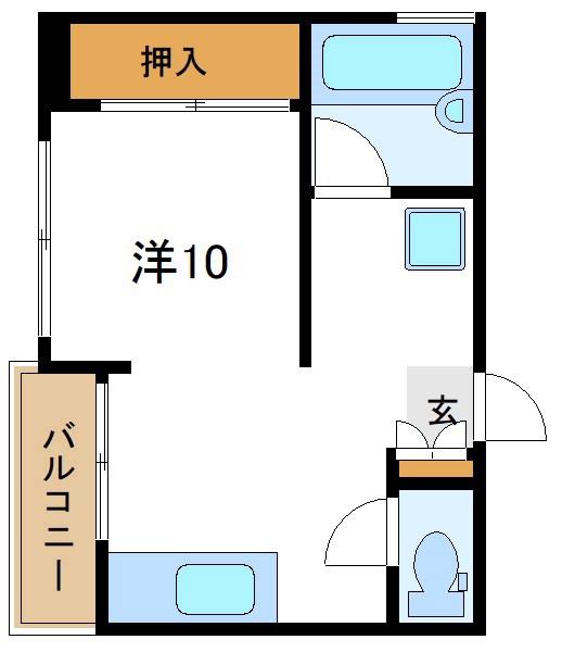 スズキビル(ワンルーム/4階)の間取り写真