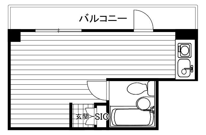 ＪＲ中央線 国立駅 徒歩13分 3階建 築36年(ワンルーム/2階)の間取り写真