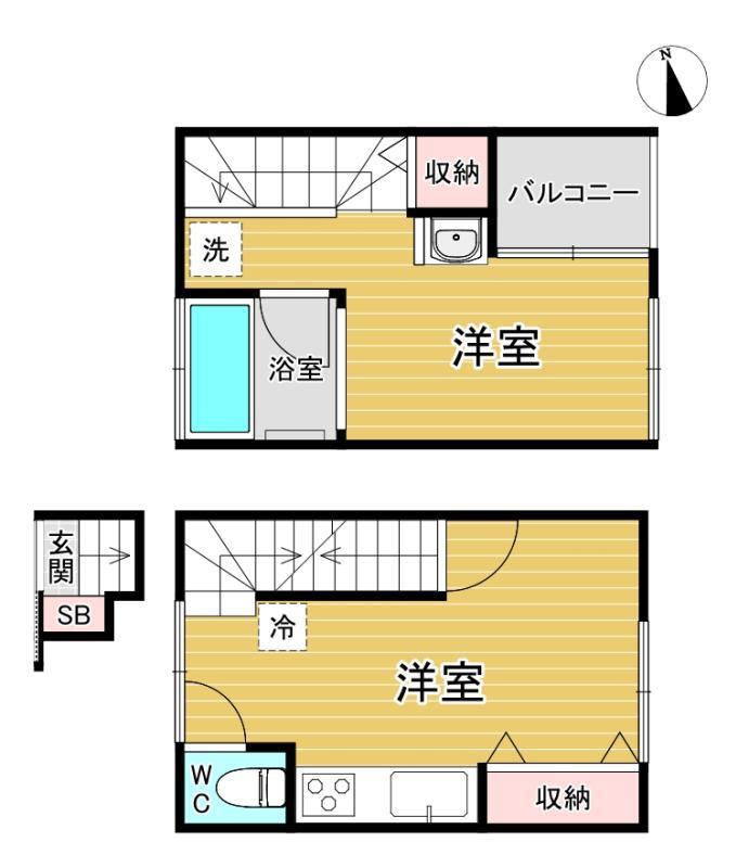 クラソ下北沢(1LDK/2階)の間取り写真
