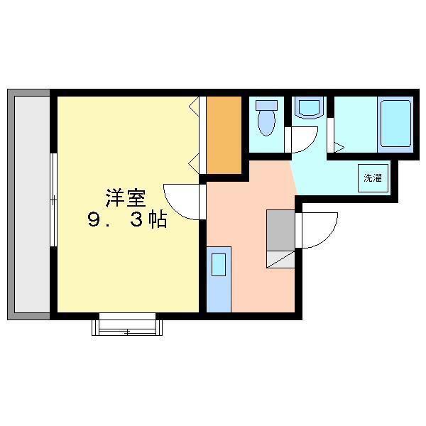 ルミエール白山(1K/2階)の間取り写真