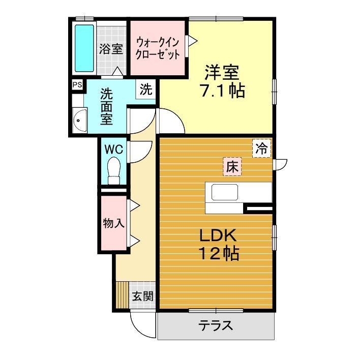 サンエクレール(1LDK/1階)の間取り写真