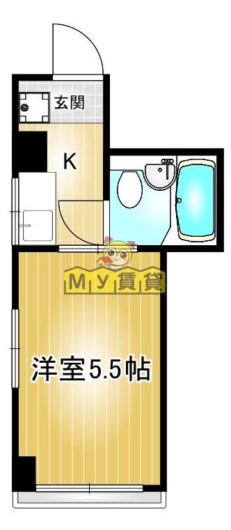 第88プロスパービル(1K/4階)の間取り写真