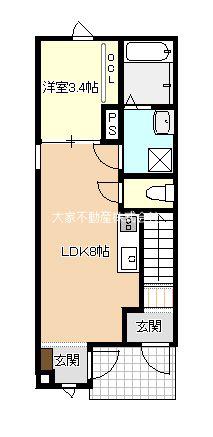 PETIT SOLEIL II(1LDK/1階)の間取り写真