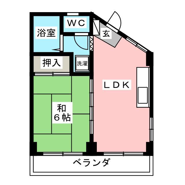 フラワーサン(1LDK/4階)の間取り写真