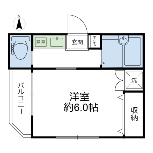 ポラリス大森北(1K/2階)の間取り写真
