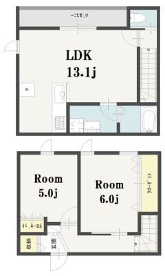 IMAGAWA MID GARDEN SUITE(2LDK/1階)の間取り写真