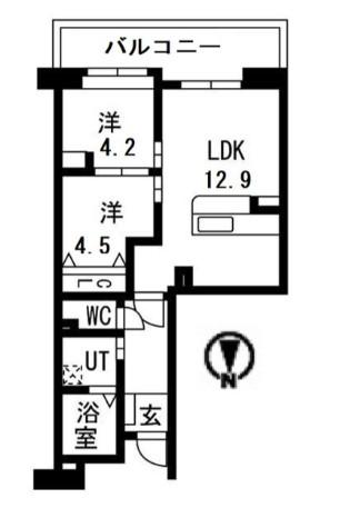 アクティ目黒駅前I(2LDK/8階)の間取り写真