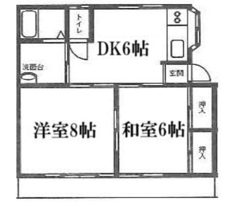 ラデヴィーナ戸塚安行(2DK/1階)の間取り写真