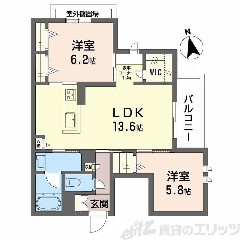 シャーメゾンひいらぎ(2LDK/3階)の間取り写真