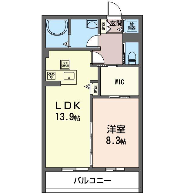 ラ ボヌール(1LDK/2階)の間取り写真