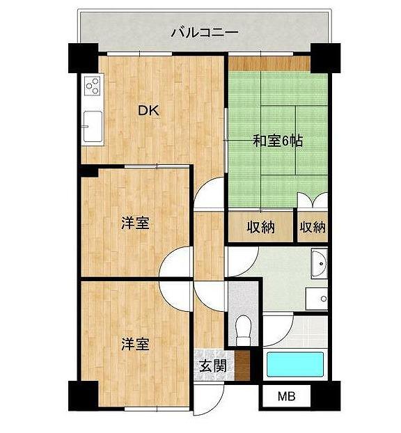 ベルメール土居(3DK/2階)の間取り写真