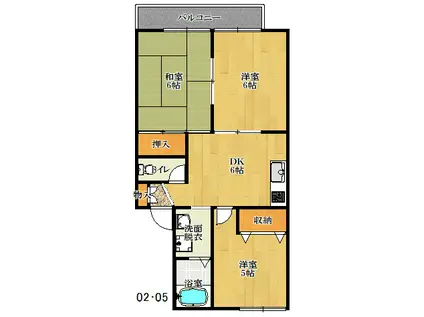 ハイツシャルマン(3DK/2階)の間取り写真