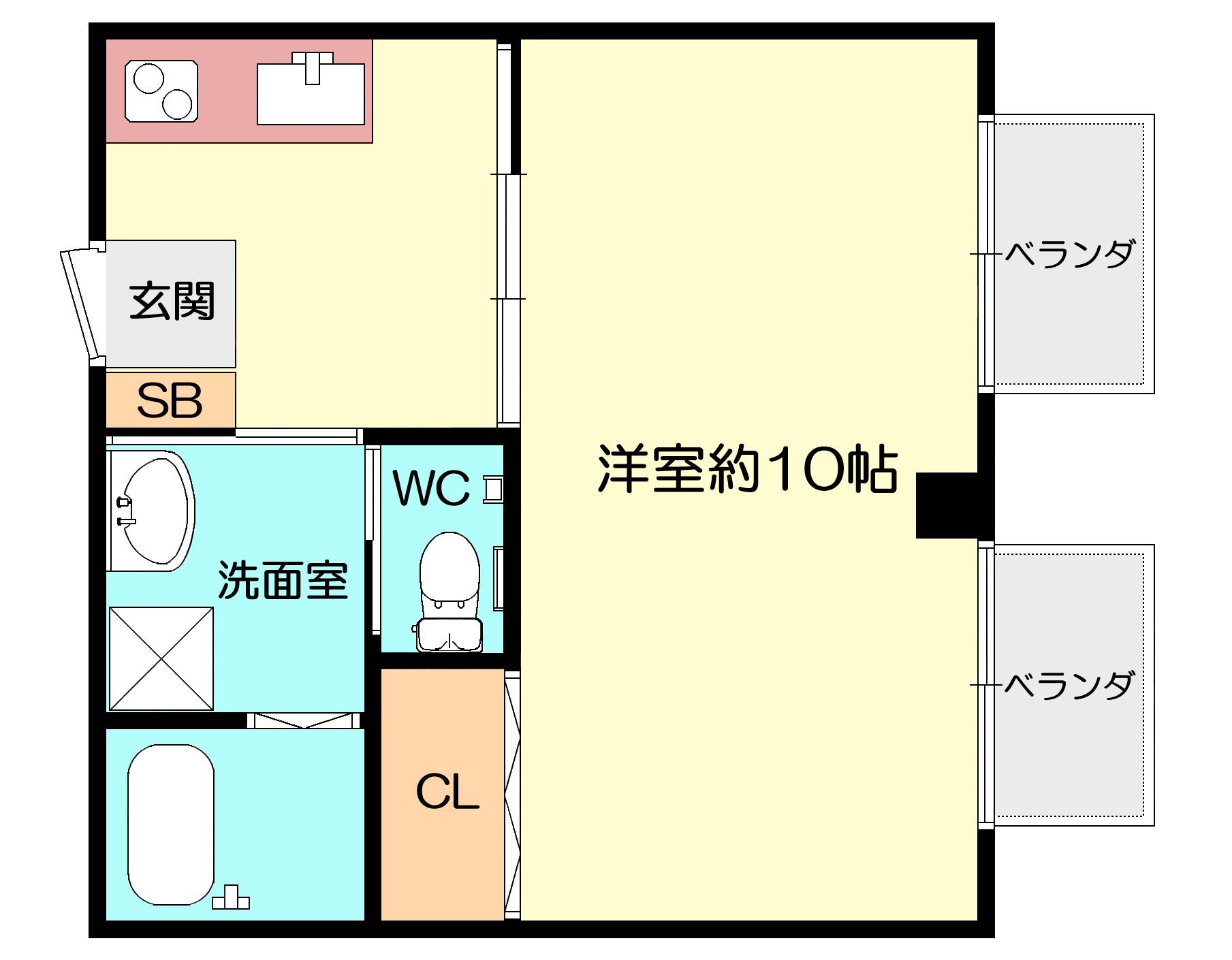 アグライア有馬(1K/1階)の間取り写真
