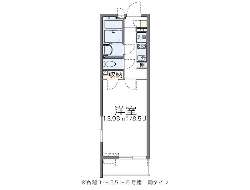 クレイノL ESTATE(1K/2階)の間取り写真