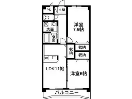 NNMマンションA(2LDK/2階)の間取り写真