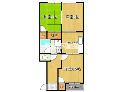 小西ビル(3DK/3階)の間取り写真