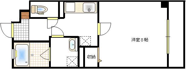 GRAND HILLS東古松(1K/3階)の間取り写真