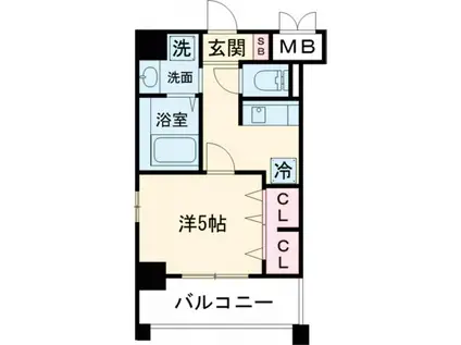 エターナルプレイス芳賀(1K/5階)の間取り写真