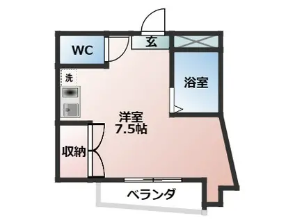 佐々ハイツ(ワンルーム/3階)の間取り写真