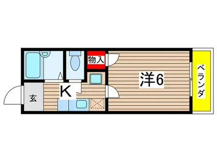カーサベルデ松栄(1K/1階)の間取り写真