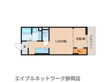 D-ROOMエムツー(1LDK/2階)の間取り写真