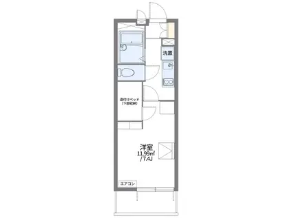 アウロラ(1K/2階)の間取り写真