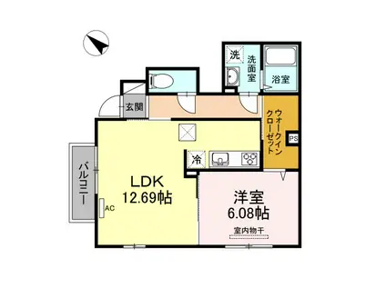 ソフィア片山(1LDK/1階)の間取り写真