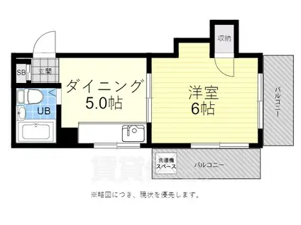 ドミイながかわ(1DK/2階)の間取り写真