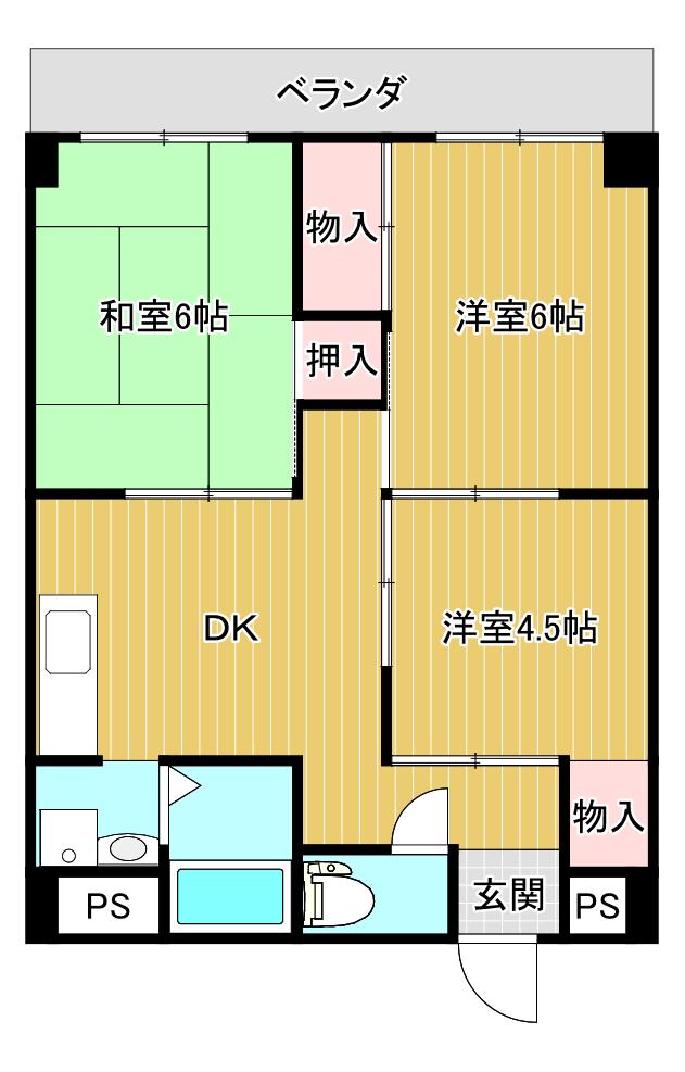 レジデンスレイクサイド(3DK/5階)の間取り写真