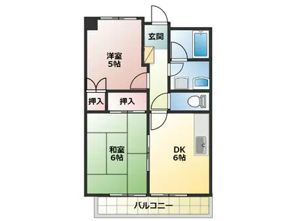 メゾン竹内(2DK/8階)の間取り写真