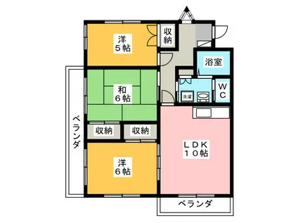 メゾンWAKABA(3LDK/2階)の間取り写真