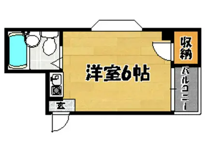 ビルディングV(ワンルーム/6階)の間取り写真