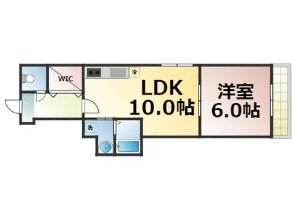 エスコート勝山(1LDK/2階)の間取り写真