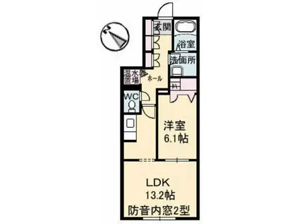 メゾン・カンフリエ井口(1LDK/1階)の間取り写真