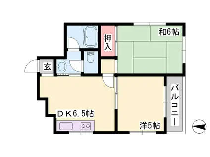 三景ビル(2DK/4階)の間取り写真