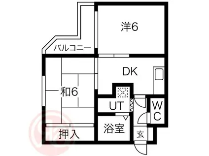 ハイツノダ(2DK/4階)の間取り写真
