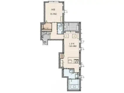 CREST KOMABA(1LDK/2階)の間取り写真