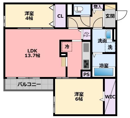 LA MAISON青木町I(2LDK/3階)の間取り写真