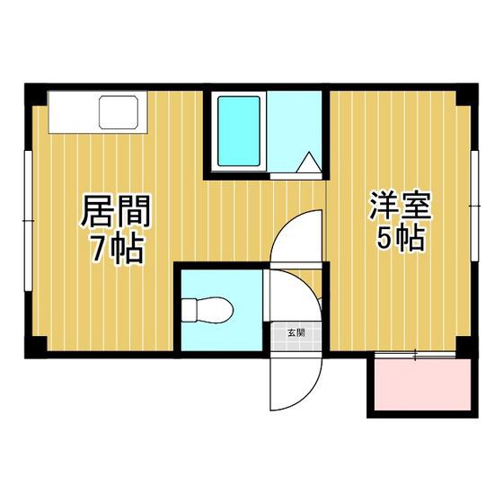 アーバンハイツ輪西(1DK/3階)の間取り写真