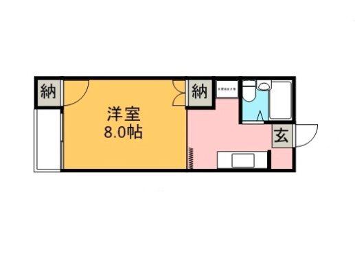 ヴィラージュ・ぶーけ(1K/1階)の間取り写真