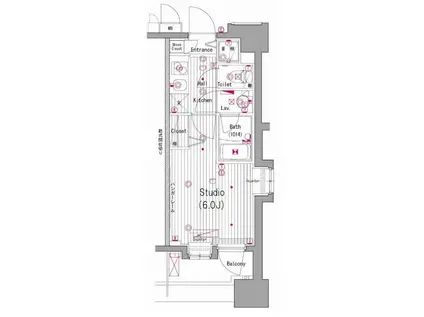 グランド・ガーラ横濱元町(1K/9階)の間取り写真