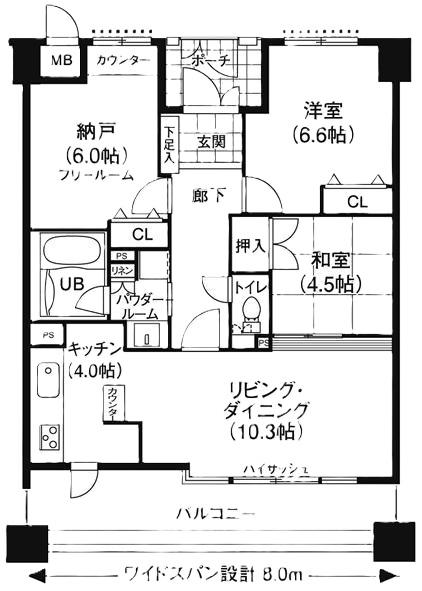 ロータスダイラー(2SLDK/4階)の間取り写真