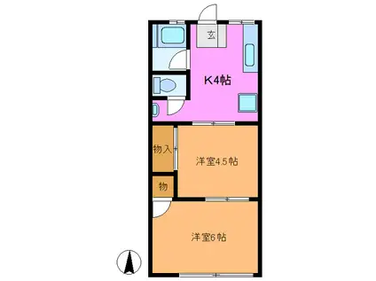 プチ・ラヤマ(2K/2階)の間取り写真