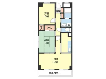メゾン山水III(2LDK/1階)の間取り写真