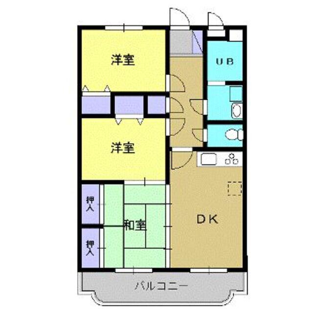 テンダーパレス(3DK/3階)の間取り写真