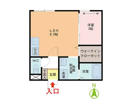 春山プラス(1LDK/2階)の間取り写真