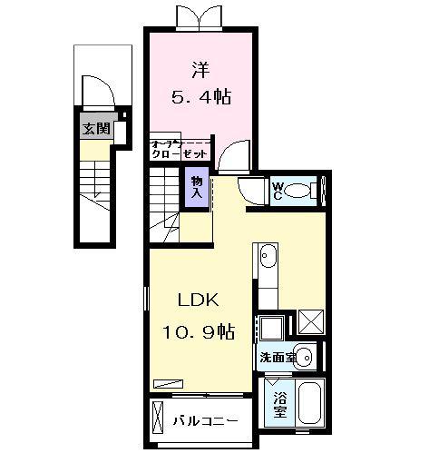 マインシュロスIII(1LDK/2階)の間取り写真
