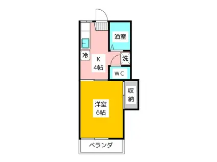 ヴィラ上井草(1K/1階)の間取り写真